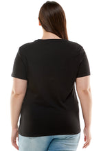 Load image into Gallery viewer, Plus Size Basic Short Sleeve Tee Shirt | Black
