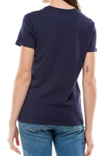 Load image into Gallery viewer, Crew Neck Short Sleeve Tee Shirt | Navy
