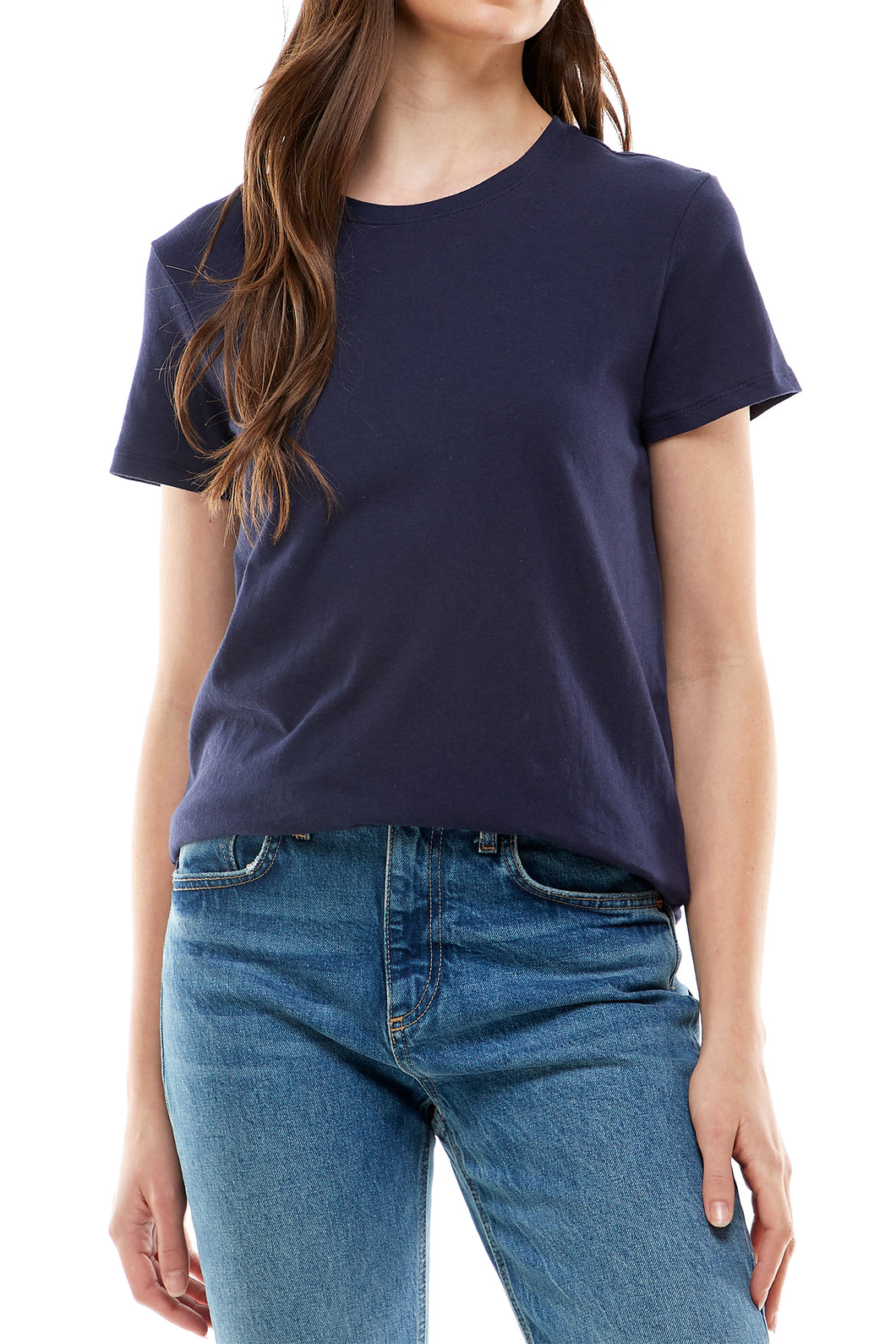 Crew Neck Short Sleeve Tee Shirt | Navy