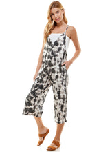 Load image into Gallery viewer, French Terry Print Tie Dye Loose Fit Jumpsuit - Black/Gray
