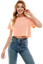 Load image into Gallery viewer, Cotton Boxy Crop Top | Peach
