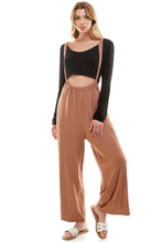 Load image into Gallery viewer, Loose Fit Suspender Pants Overalls Jumpsuits - Latte
