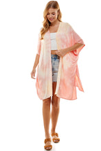 Load image into Gallery viewer, Tie Dye Kimono Cardigan Cover Up - Brick/Coral
