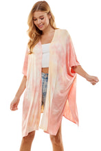 Load image into Gallery viewer, Tie Dye Kimono Cardigan Cover Up - Brick/Coral
