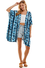 Load image into Gallery viewer, Tie Dye Kimono Cardigan Cover Up - Navy/Denim
