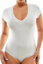 Load image into Gallery viewer, V Neck Bodysuit - Ivory
