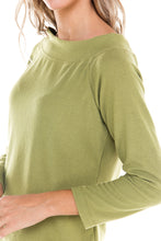 Load image into Gallery viewer, Long Sleeve Off Shoulder Brushed Soft Hacci Top - Apple Green
