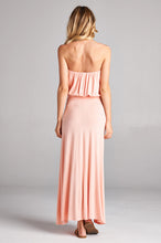 Load image into Gallery viewer, Peach Strapless Maxi Dress

