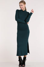 Load image into Gallery viewer, Mock Neck Long Sleeve Shirred Dress
