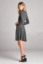 Load image into Gallery viewer, Surplice Mini Dress - Charcoal
