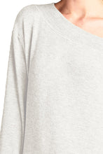Load image into Gallery viewer, Long Sleeve Off Shoulder Brushed Soft Hacci Top - Oatmeal
