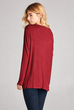 Load image into Gallery viewer, Long Sleeve Loose Fit Top - Burgundy
