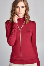 Load image into Gallery viewer, Long Sleeve Mock Neck Top - Burgundy
