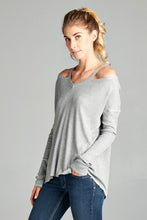 Load image into Gallery viewer, Thermal Cold Shoulder Long Sleeve Top
