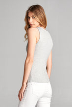Load image into Gallery viewer, Crossed Front V Neck Tank -Heather Gray
